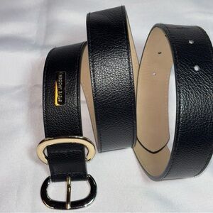 Steve Madden Black Faux Leather Double Buckle Belt Size L